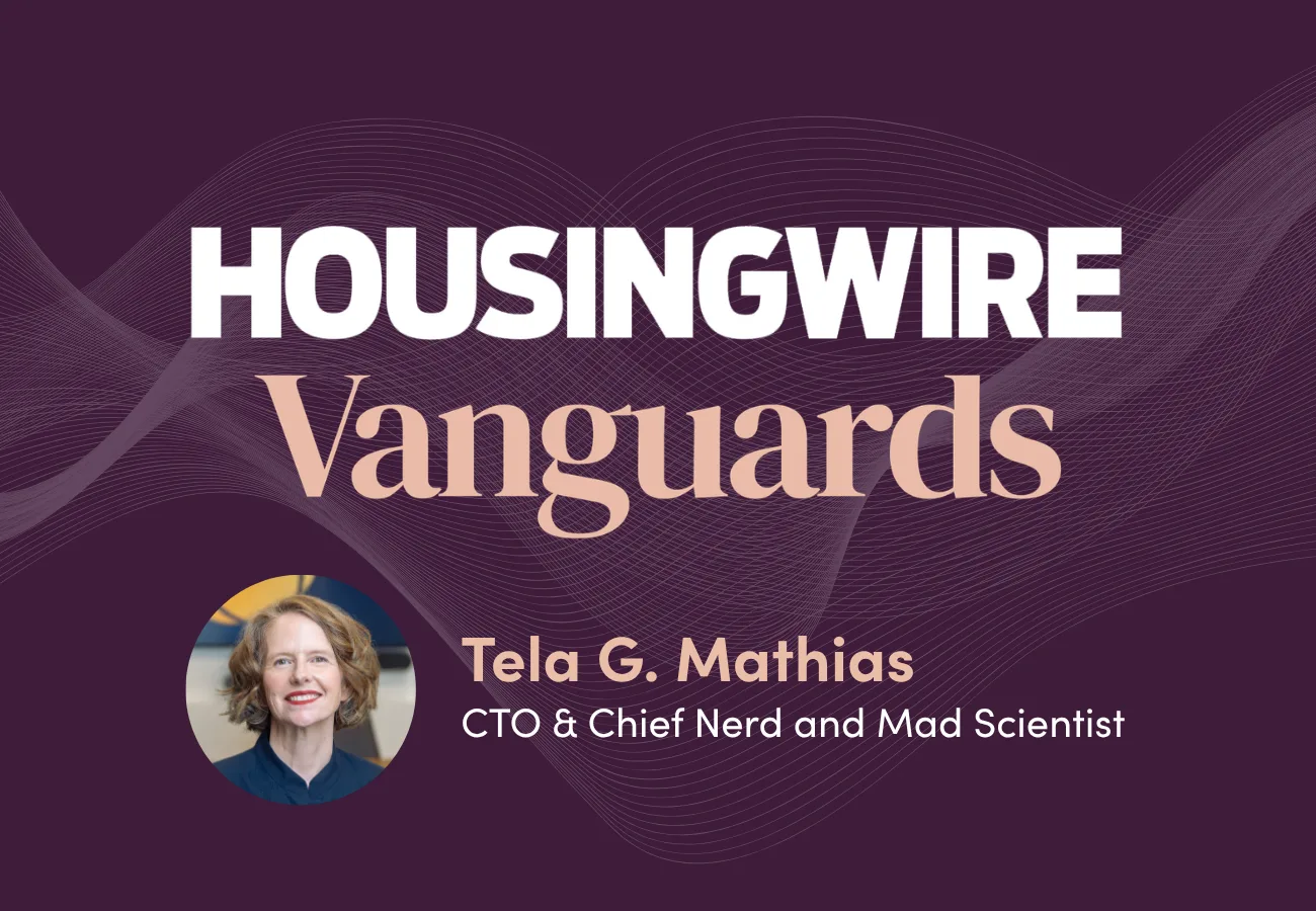 Header image for "Tela Mathias Named HousingWire Vanguard for Leadership in Mortgage and AI"